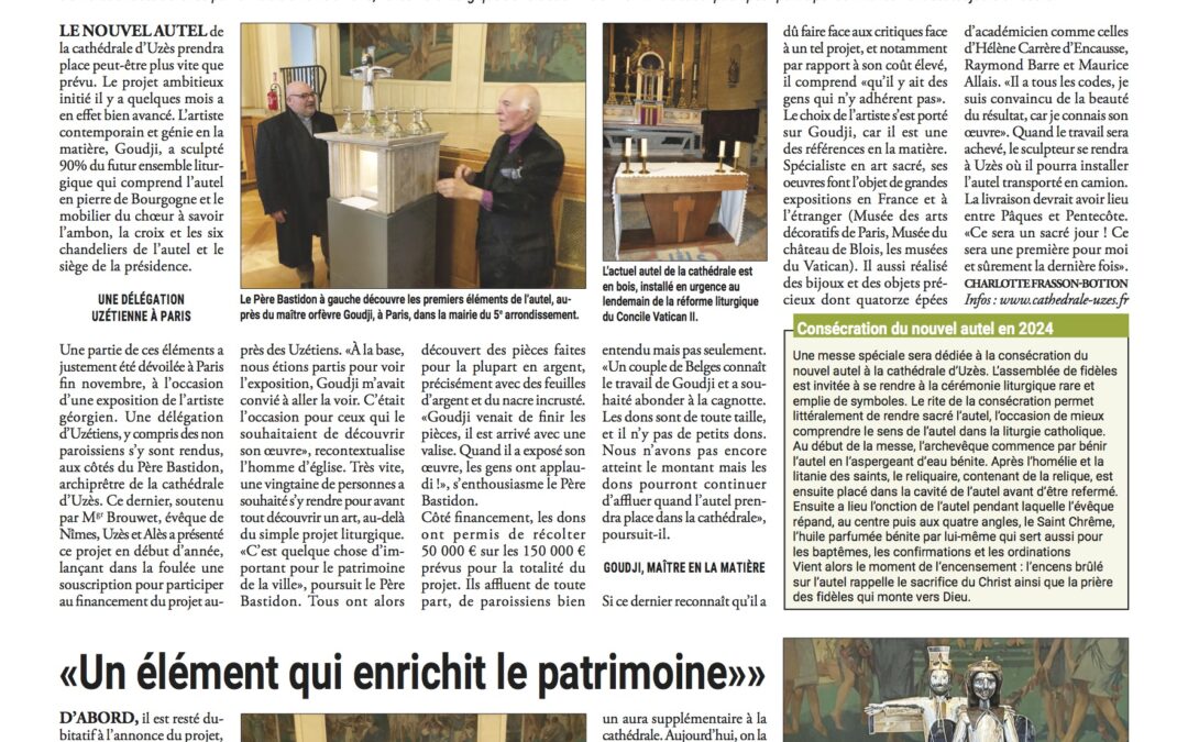 Quand la presse locale évoque le futur autel Goudji