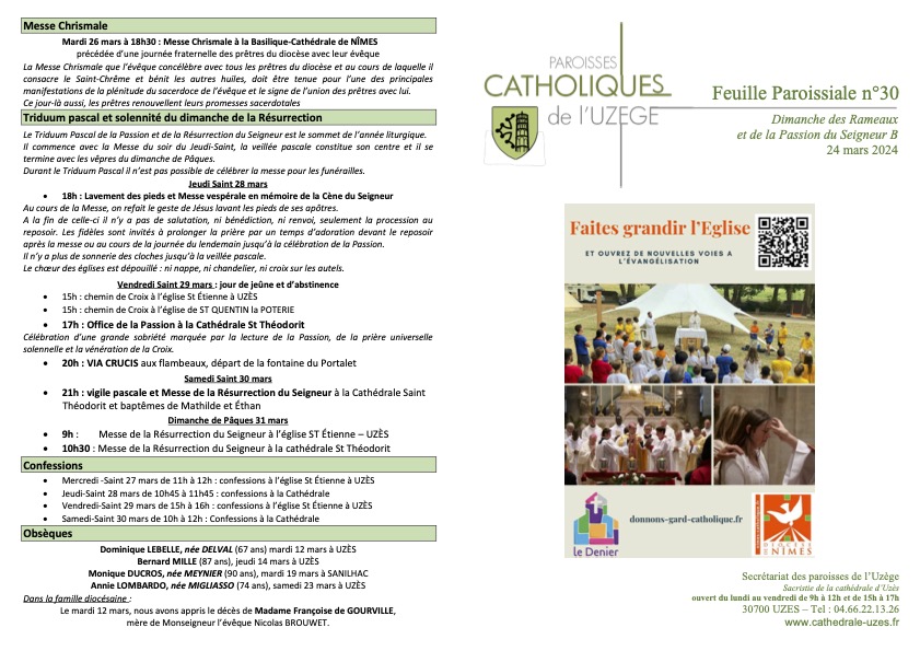 Feuille paroissiale N°30