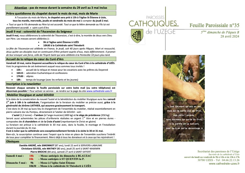 Feuille paroissiale N°35