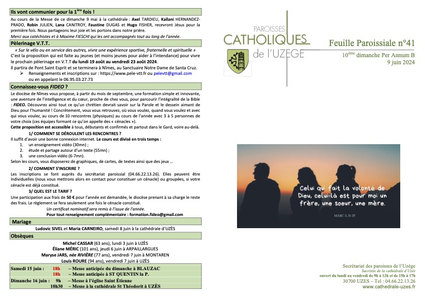 Feuille paroissiale N°41