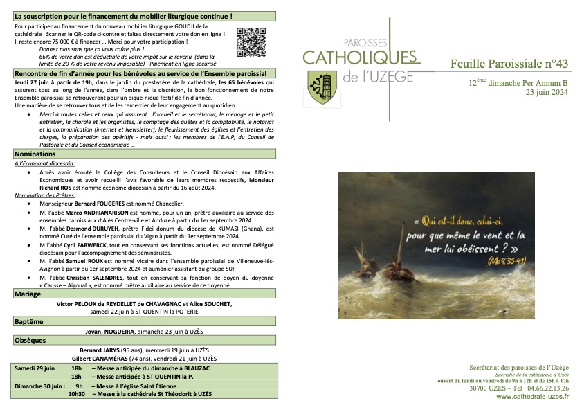 Feuille paroissiale N°43