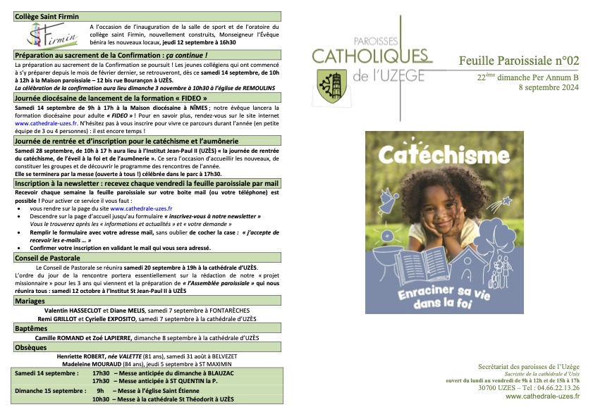 Feuille paroissiale N°02