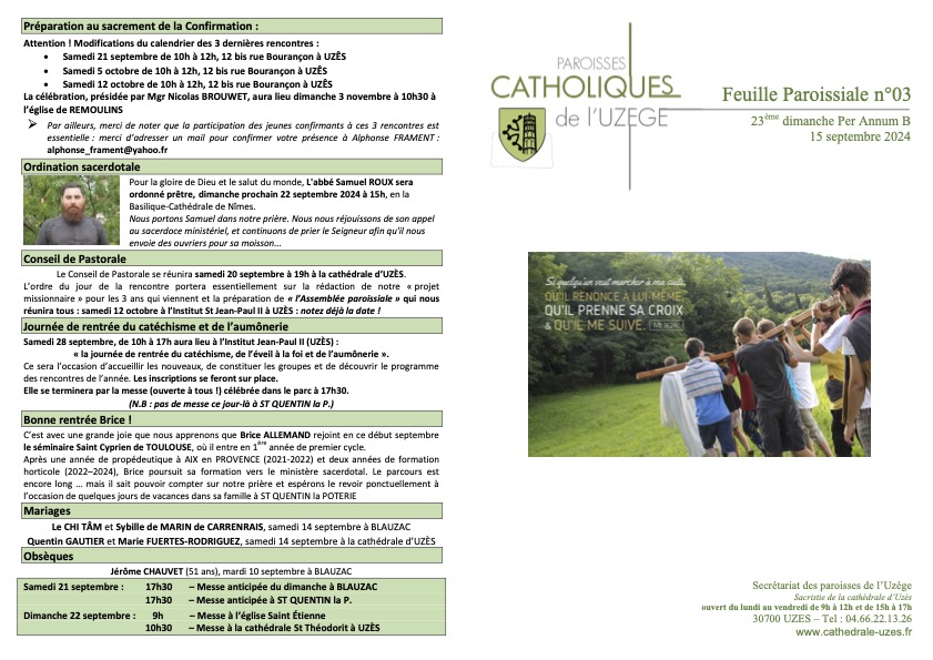 Feuille paroissiale N°03