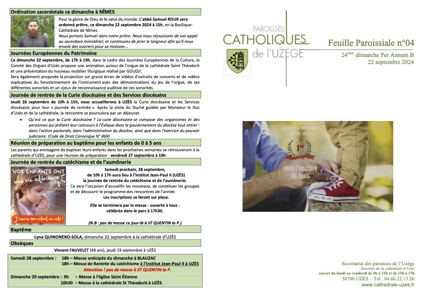 Feuille paroissiale N°04
