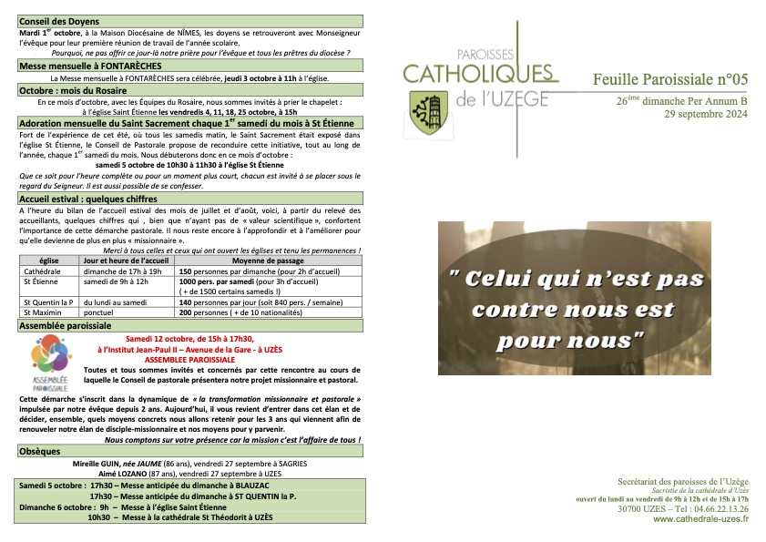 Feuille paroissiale N°05