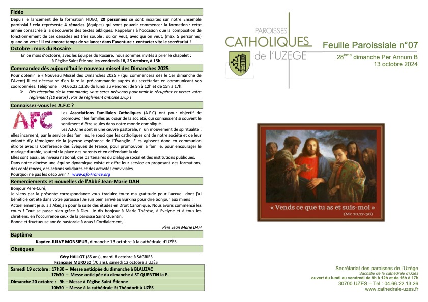 Feuille paroissiale N°07