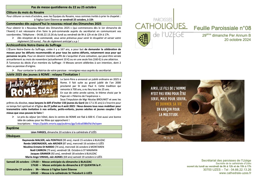 Feuille paroissiale N°08
