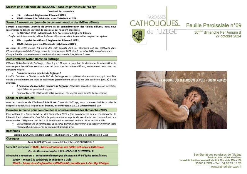 Feuille paroissiale N°09