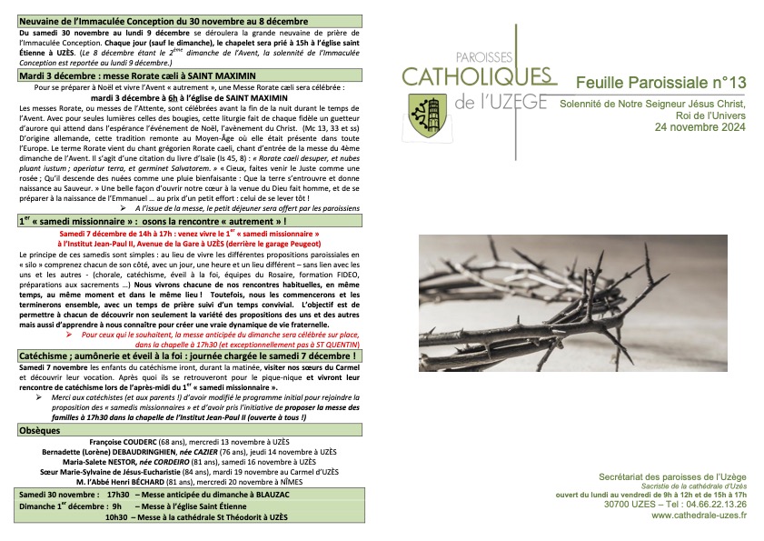 Feuille paroissiale N°13