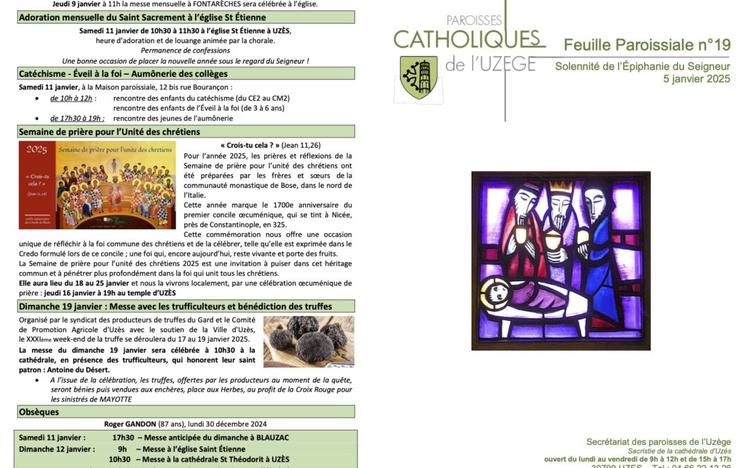 Feuille paroissiale N°19