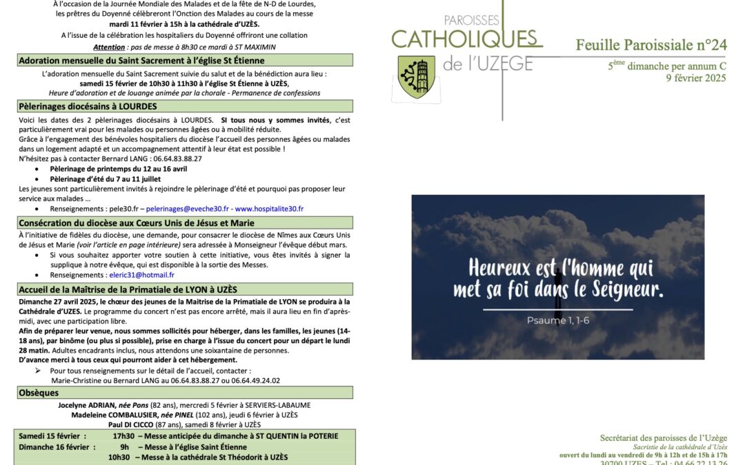 Feuille paroissiale N°24