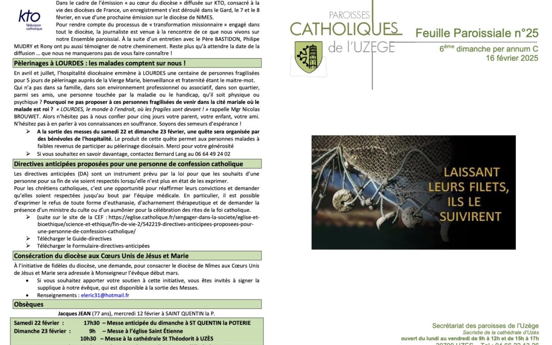 Feuille paroissiale N°25