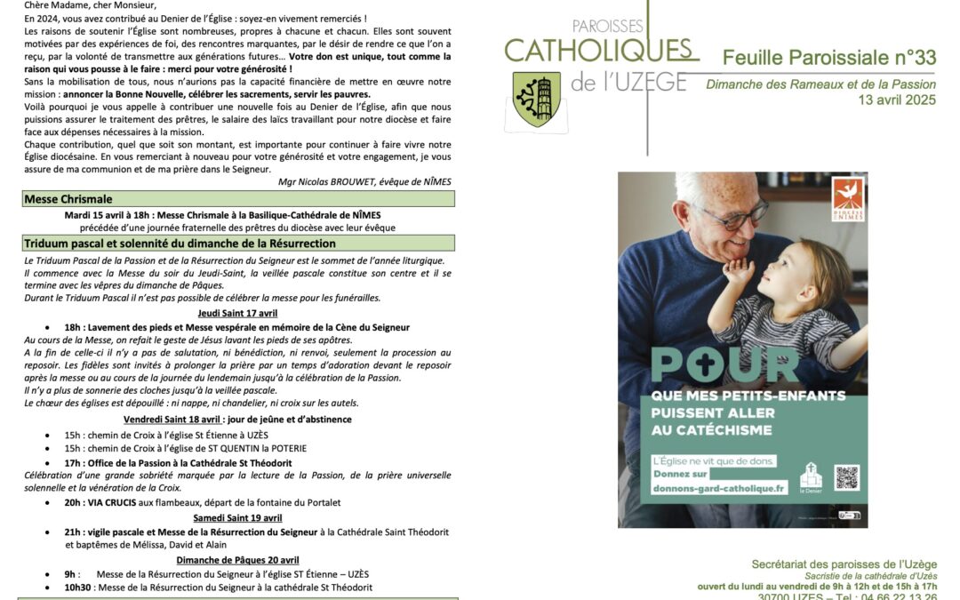 Feuille paroissiale N°33