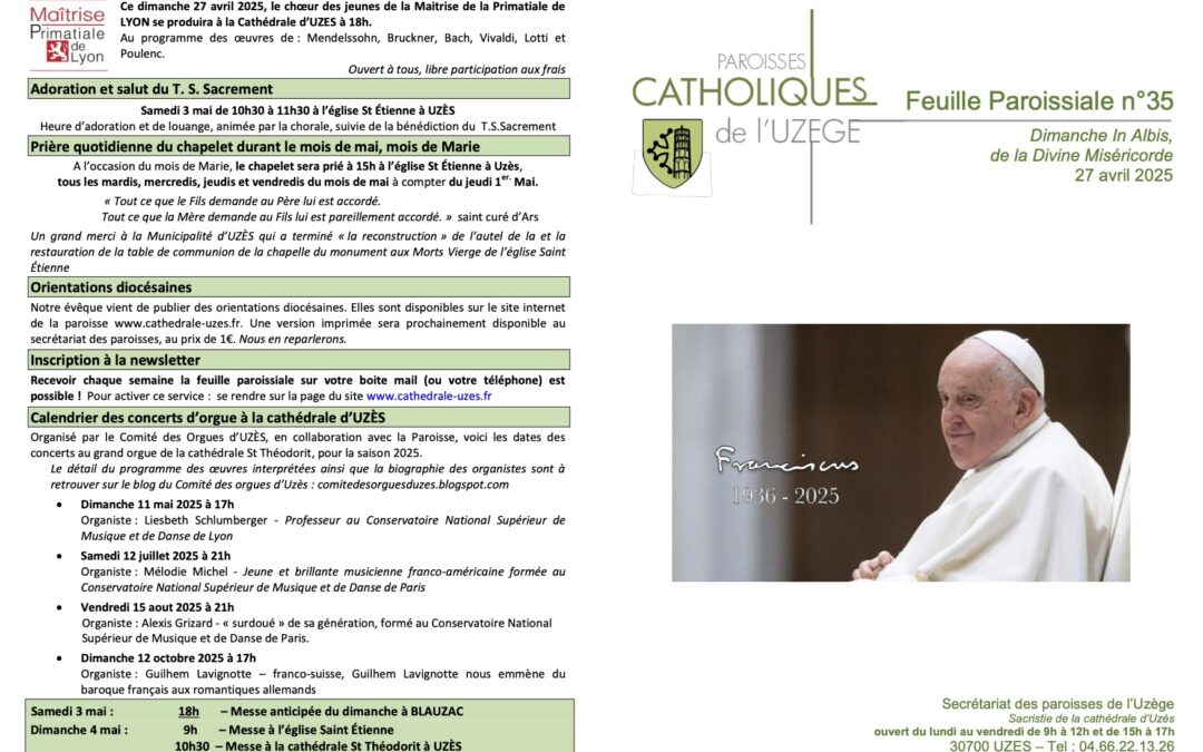 Feuille paroissiale N°35