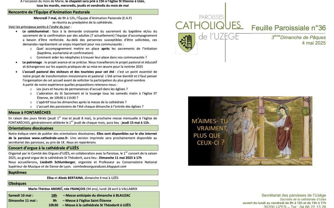 Feuille paroissiale N°36