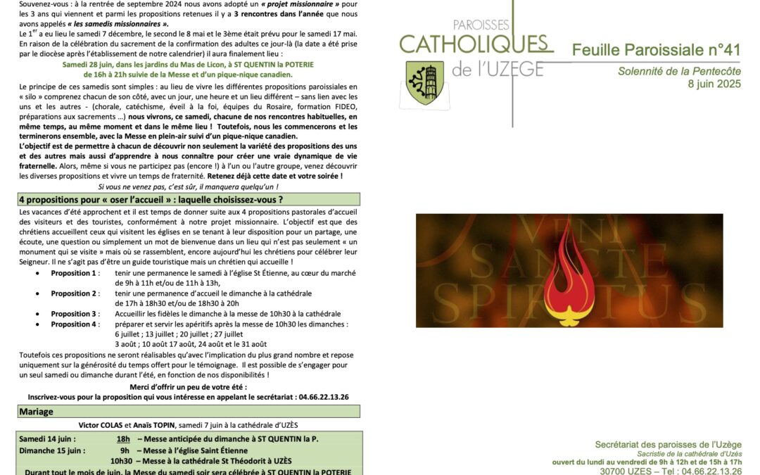 Feuille paroissiale N°41