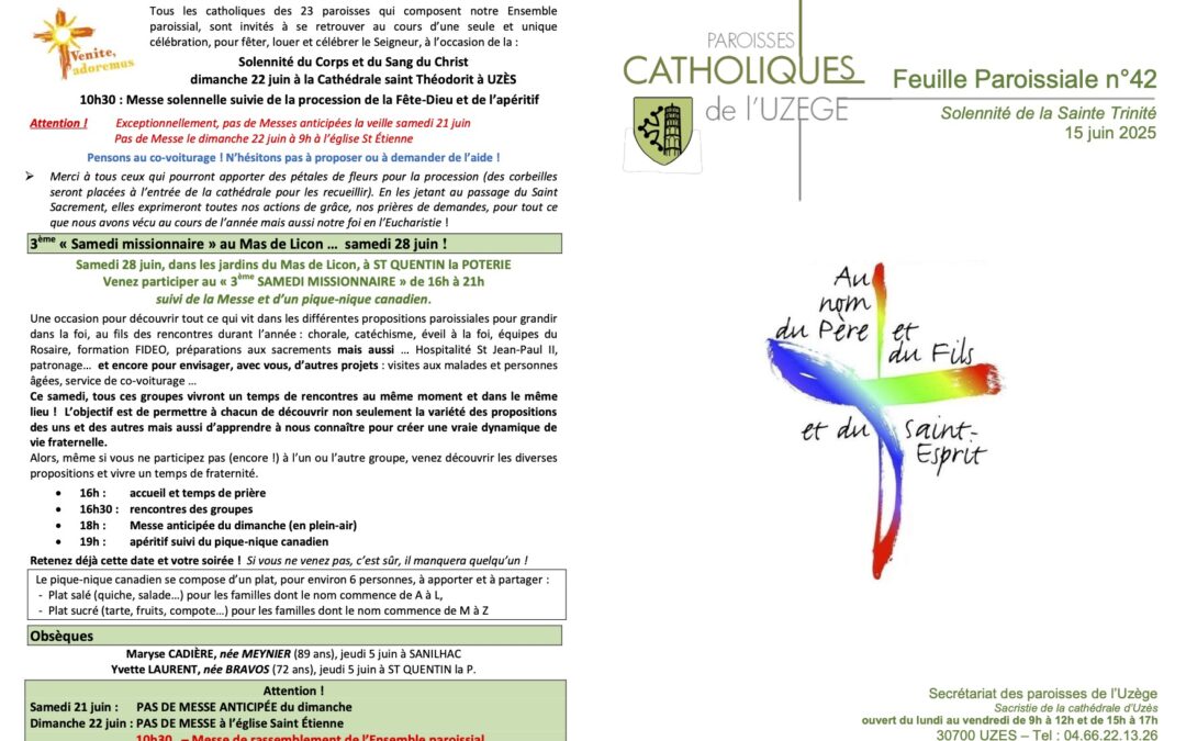 Feuille paroissiale N°42