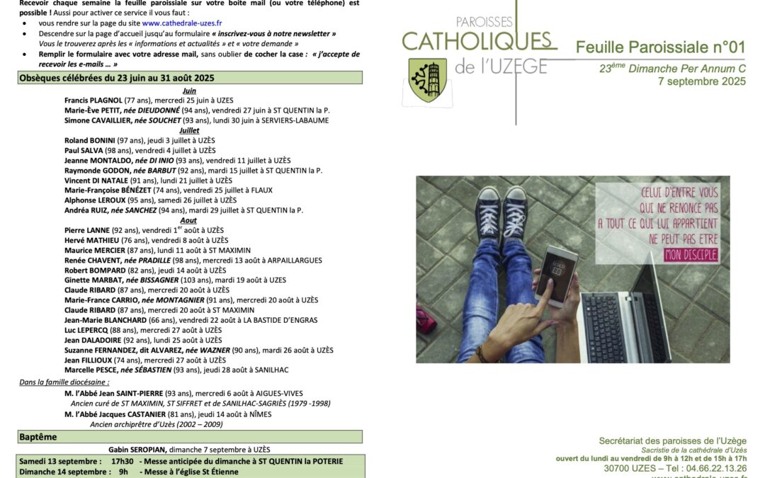 Feuille paroissiale N°01