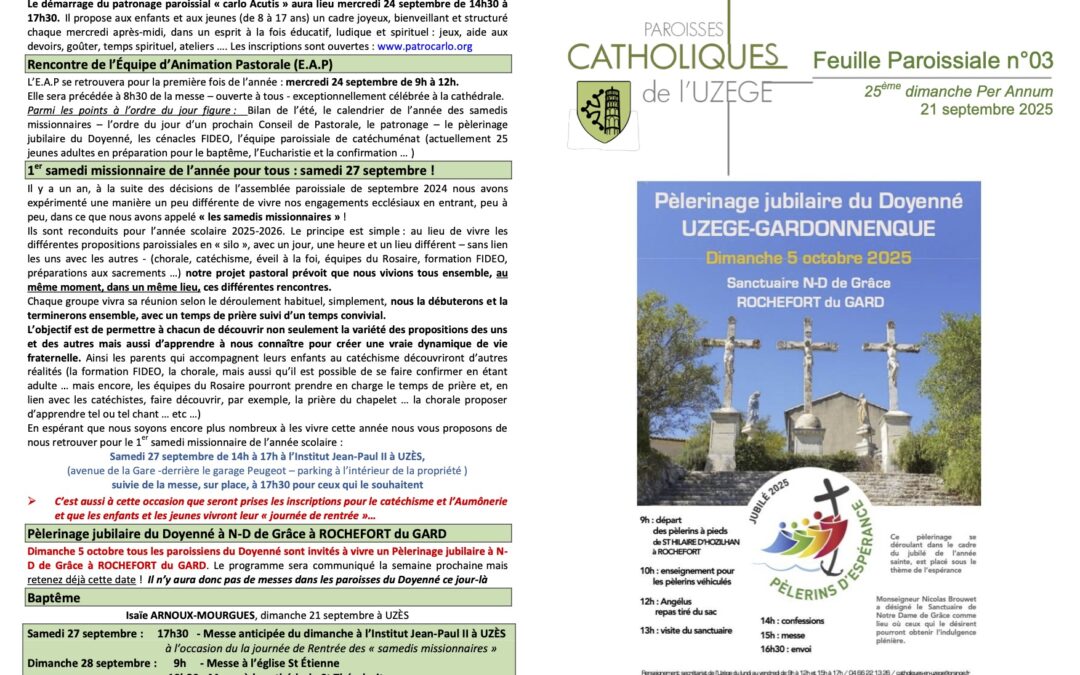 Feuille paroissiale N°03