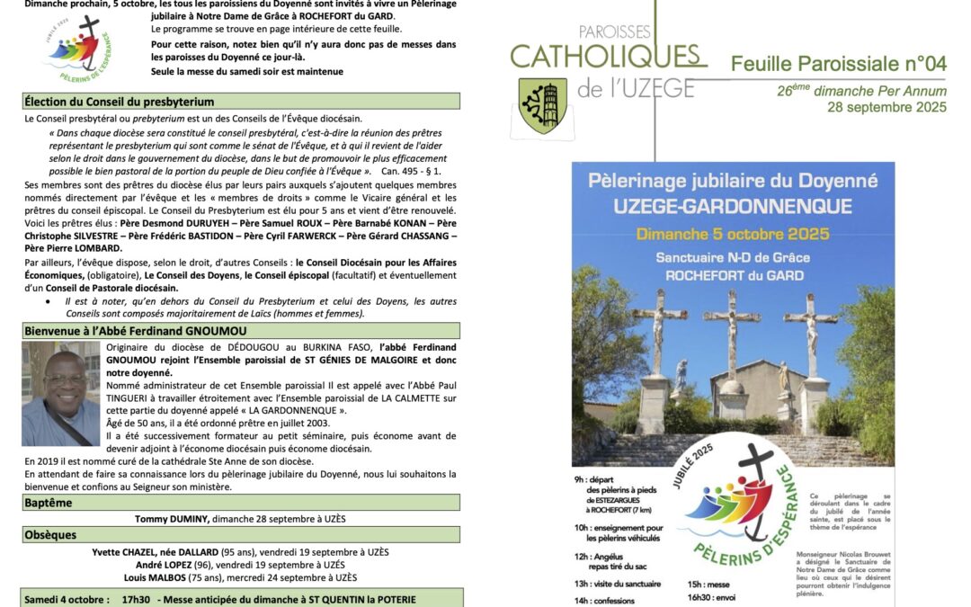 Feuille paroissiale N°04