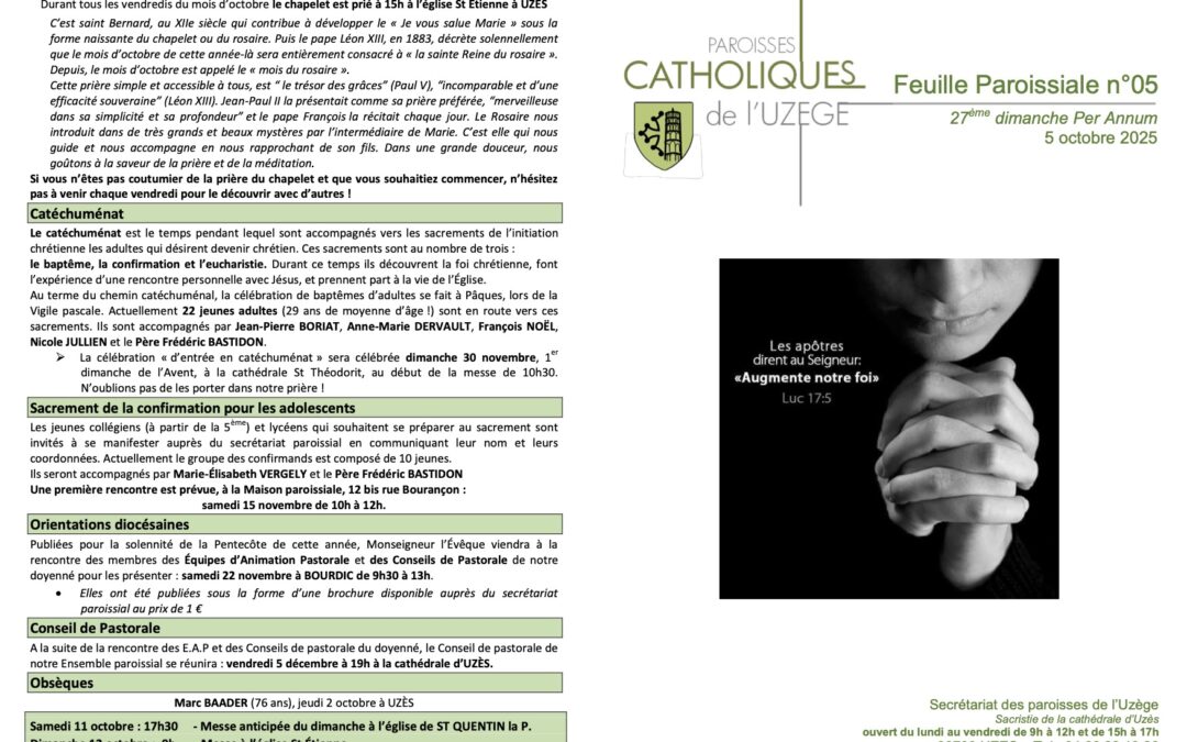 Feuille paroissiale N°05