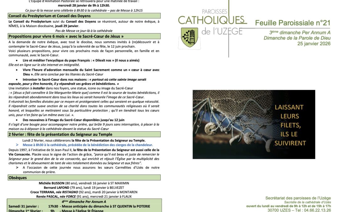 Feuille paroissiale N°21
