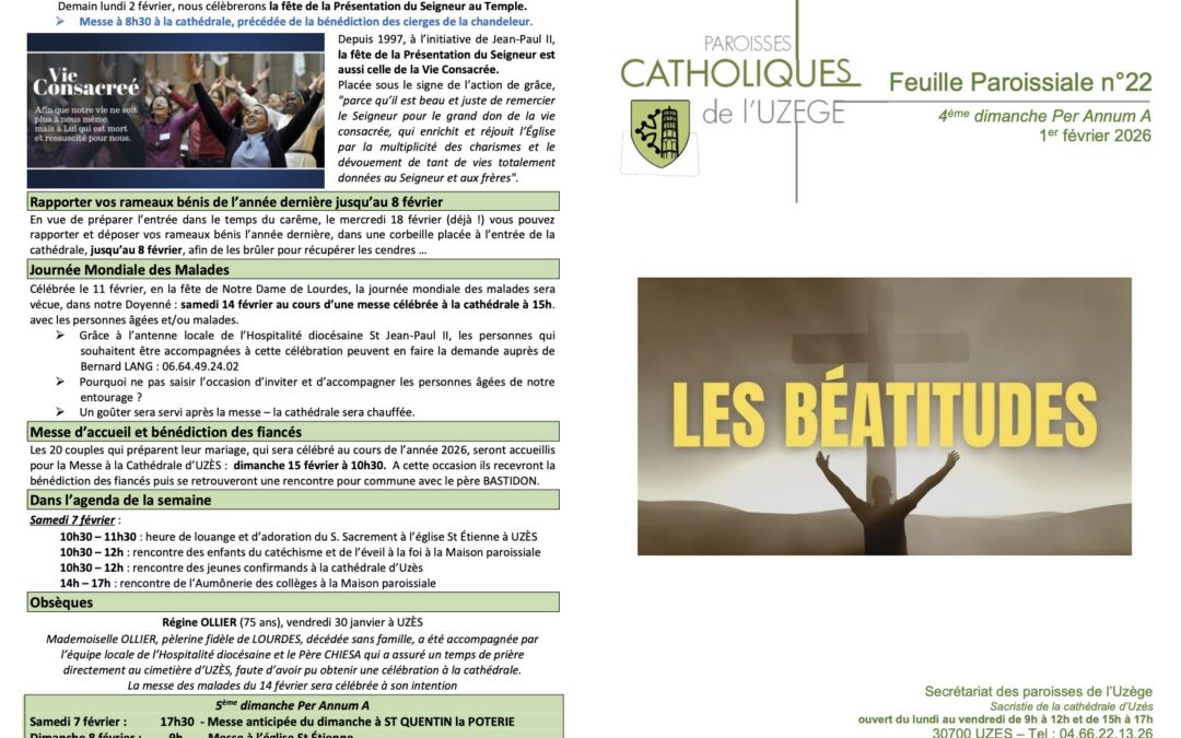 Feuille paroissiale N°22