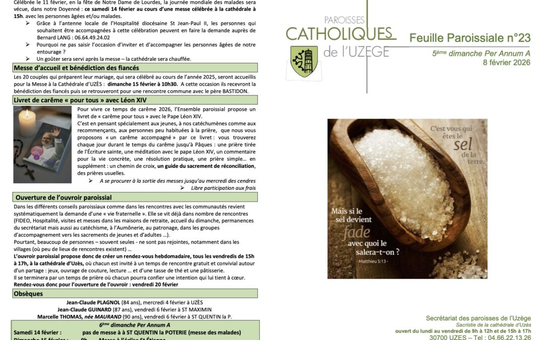 Feuille paroissiale N°23