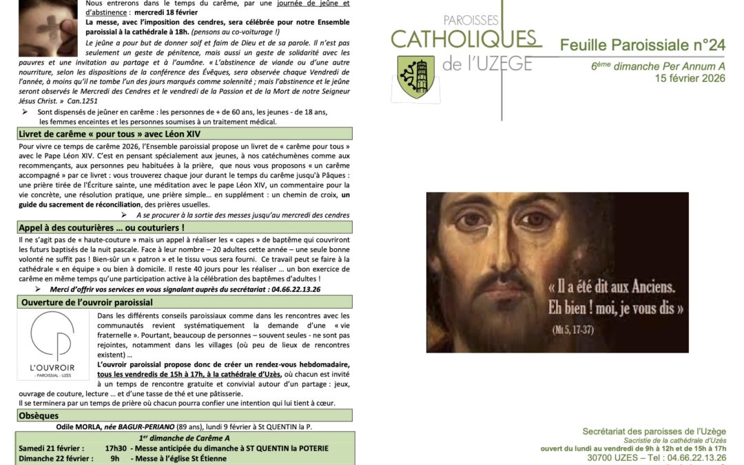 Feuille paroissiale N°24