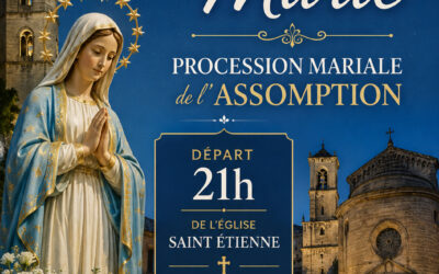 Uzès fête Marie : procession aux flambeaux le 14 aout